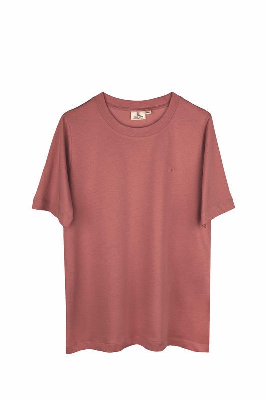 Kadın O Yaka Gül Tişört