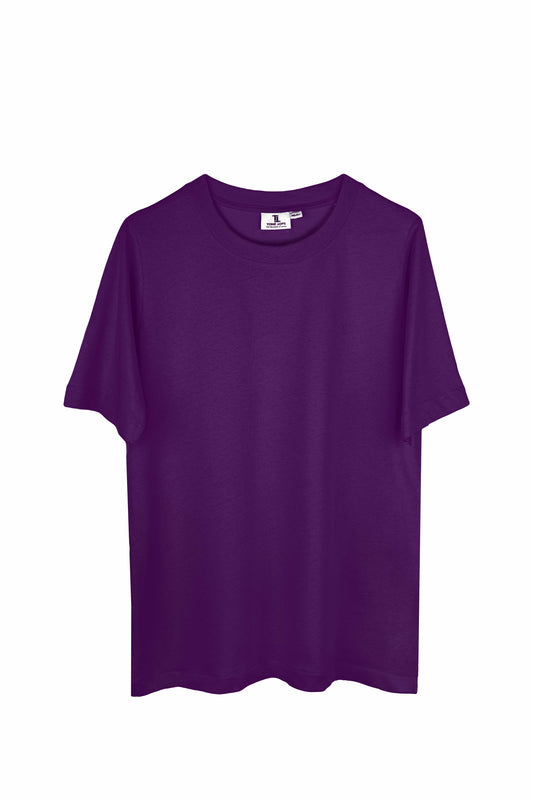 Kadın O Yaka Mor Tişört