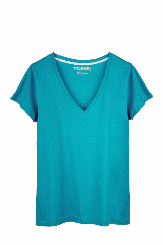 Kadın V Yaka Ördek Tshirt